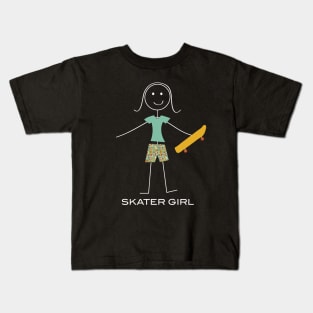 Funny Womens Skateboarding Design Kids T-Shirt